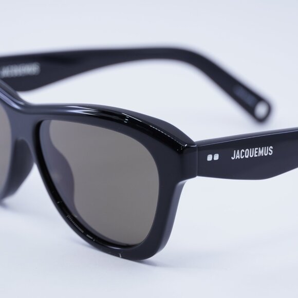 Jacquemus PALMIER JAC/59 C1 Sunglasses Shiny Black Cat Eye Frame, Grey Lenses - Picture 9 of 11